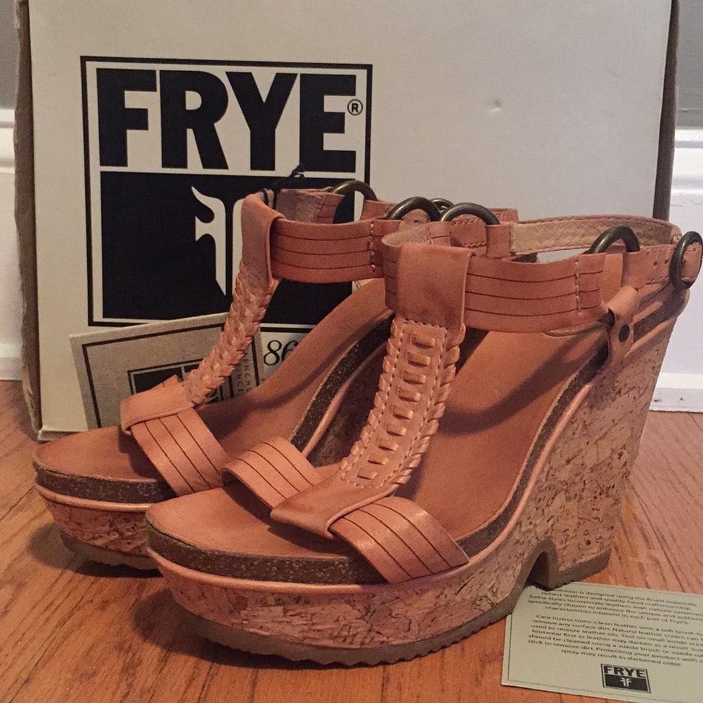 Frye Braylin Artisanal T Strap Wedge